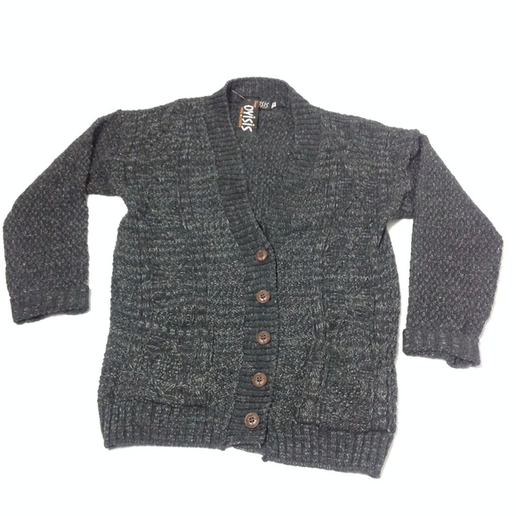 New Oyisis Men's Gray Knitted Cardigan Size S - Picture 1 of 8